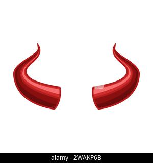 Teufelshörner isoliert auf weißem Hintergrund, Red Teufelshörner satan Horn Ikone. Monster-Symbol. Vektorabbildung. Stock Vektor
