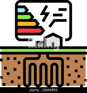 Energieeffizienz geothermische Farbsymbolvektorillustration Stock Vektor