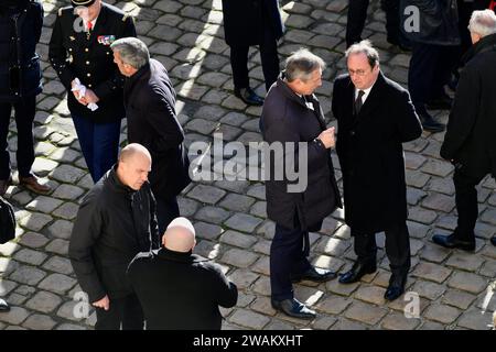 Paris, Frankreich. Januar 2024. © Julien Mattia/Le Pictorium/MAXPPP - Paris 05/01/2024 Francois Hollande lors de l'Hommage National A Mr Jacques Delors a l'Hotel National des Invalides, A Paris, le 5. Janvier 2024 Credit: MAXPPP/Alamy Live News Stockfoto