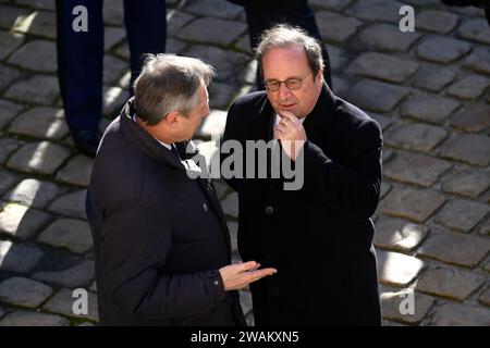 Paris, Frankreich. Januar 2024. © Julien Mattia/Le Pictorium/MAXPPP - Paris 05/01/2024 Francois Hollande lors de l'Hommage National A Mr Jacques Delors a l'Hotel National des Invalides, A Paris, le 5. Janvier 2024 Credit: MAXPPP/Alamy Live News Stockfoto