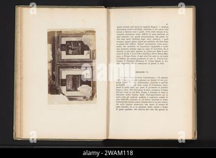 Fotoproduktion eines Gemäldes, das eine Wandmalerei in einer ausgegrabenen Ruine in Rom darstellt, Anonym, um 1863 - in oder vor 1873 fotografieren Rom fotografische Unterstützung Albumen Druckbild, Malerei Stockfoto