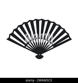 Handfächersymbol isoliert auf weißem Hintergrund, japanischer und chinesischer Fächerfächer, traditioneller asiatischer Papier-Geisha-Fan. Vektorabbildung Stock Vektor