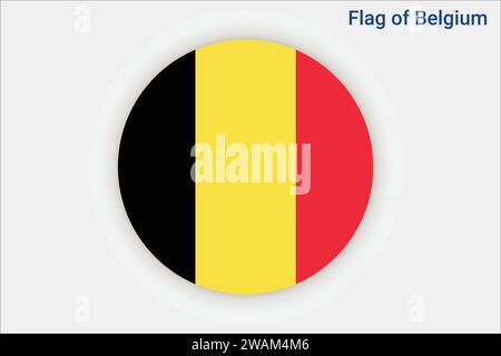 Hochdetaillierte Flagge Belgiens. Belgische Nationalflagge. Europa. 3D-Abbildung. Stock Vektor