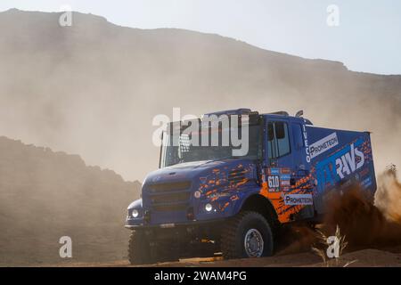 Al Ula, Arabie Saoudite. Januar 2024. 610 BELLINA Claudio (ita), GOTTI Bruno (ita), ARNOLETTI Marco (ita), MM Technology, Iveco Powerstar, FIA Truck, Aktion beim Prolog der Dakar 2024 am 5. Januar 2024 in Al-Ula, Saudi-Arabien - Foto Frédéric Le Floc'h/DPPI Credit: DPPI Media/Alamy Live News Stockfoto