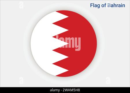 Detaillierte Flagge von Bahrain. Bahrainische Nationalflagge. Asien. 3D-Abbildung. Stock Vektor