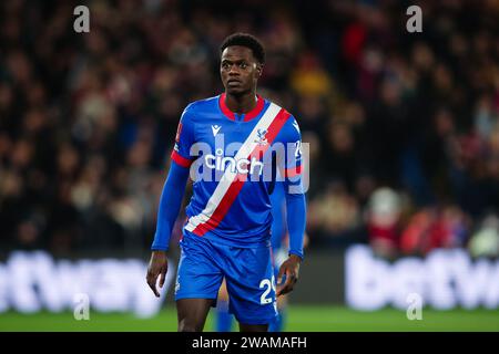 LONDON, UK - 4. Januar 2024: Naouirou Ahamada von Crystal Palace sieht beim FA Cup in der dritten Runde zwischen Crystal Palace FC und Everton FC AT an Stockfoto