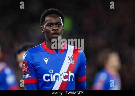 LONDON, UK - 4. Januar 2024: Naouirou Ahamada von Crystal Palace sieht beim FA Cup in der dritten Runde zwischen Crystal Palace FC und Everton FC AT an Stockfoto