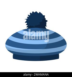 Winterhut-Symbol isoliert auf weißem Hintergrund. Strickkopfbekleidung und Kappe für kaltes Wetter. Outdoor-Bekleidung. Vektorabbildung. Stock Vektor