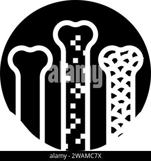 Dichte Knochen Osteoporose Glyphe Symbol Vektor Illustration Stock Vektor