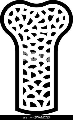 Poröse Knochen Osteoporose Glyphe Icon Vektor Illustration Stock Vektor