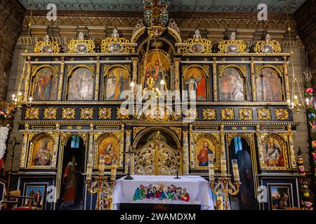 St. Michael Archangels gotische Holzkirche, Brunary, Woiwodschaft Kleinpolen, Polen Stockfoto