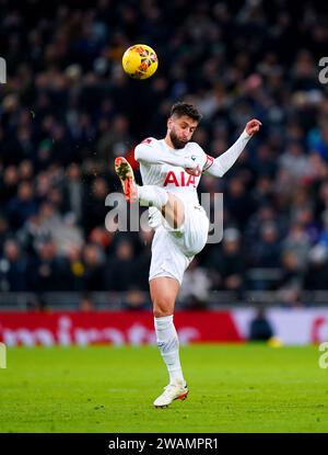 Rodrigo Bentancur von Tottenham Hotspur während des Spiels der dritten Runde des Emirates FA Cup im Tottenham Hotspur Stadium in London. Bilddatum: Freitag, 5. Januar 2024. Stockfoto