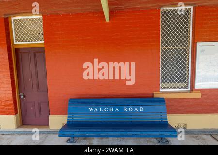 Der Bahnhof Walcha Road ist ein denkmalgeschützter Bahnhof an der Main Northern Line in Walcha Road, Walcha Shire, New South Wales. Stockfoto