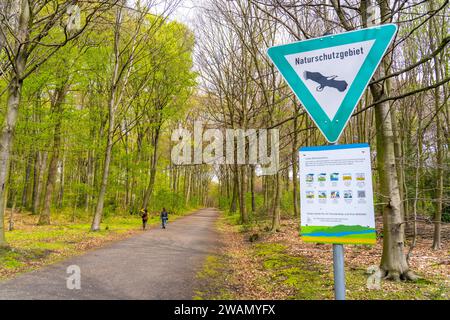 Der Sterkraderwald in Oberhausen, am Autobahndreieck Oberhausen, wo die A2/A3A/A516 aufeinander treffen, soll erweitert werden, 11 Hektar Wald, aro Stockfoto