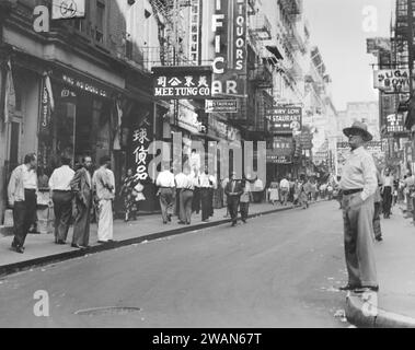 Pell Street, Chinatown, New York City, New York, USA, Angelo Rizzuto, Anthony Angel Collection, August 1949 Stockfoto