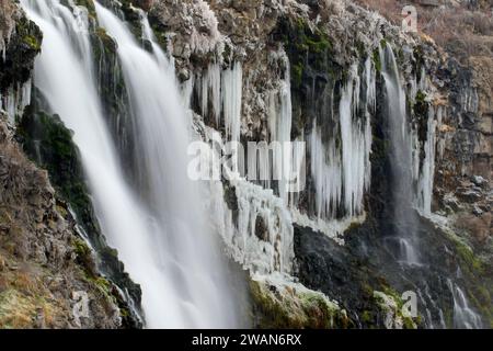 Wasserfall, Tausend Springs State Park-Ritter Insel, Idaho Stockfoto