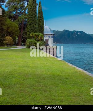 Einzigartiger und malerischer maurischer Pavillon Villa Melzi Gärten Bellagio Italien Stockfoto