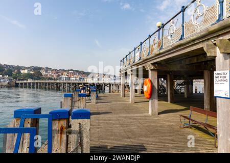 Swanage Heritage Trust und der viktorianische Pier in Swanage Bay, Dorset, English Coast, England, uk, 2023 Stockfoto