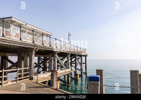 Swanage Heritage Trust und der viktorianische Pier in Swanage Bay, Dorset, English Coast, England, uk, 2023 Stockfoto