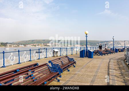 Swanage Heritage Trust und der viktorianische Pier in Swanage Bay, Dorset, English Coast, England, uk, 2023 Stockfoto