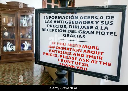 Merida Mexico, zentrales historisches Zentrum, Lobby des Gran Hotel de Merida, Inneneinrichtung, Hotel Lodging inn Motel Business, zwei 2 lan Stockfoto