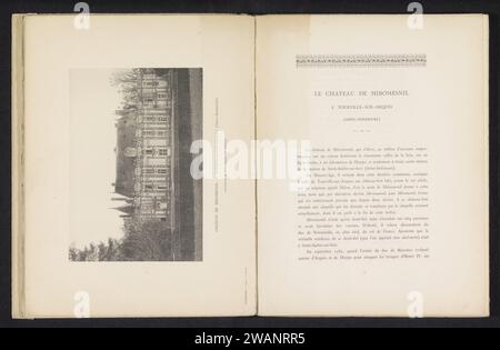 Außenansicht der Burg von Miromesnil in Tourville-sur-Arques, Henri Gadeau de Kerville, um 1885 - in oder vor 1895 fotomechanischer Druck Tourville-sur-Arques Papier Kollotypfassade (von Haus oder Gebäude). Schloss Schloss Miromesnil Stockfoto