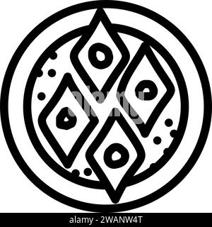 Baklava Gebäck griechische Küche Linie Symbol Vektor Illustration Stock Vektor