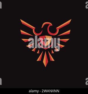 Illustration des Eagle Star-Logos. Stern- und Adler-Vektor-Logo. Abstraktes Stern- und Adler-Logo Stock Vektor