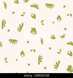 Blühende Blumenteile Silhouetten, Vintage-Druck Stock Vektor