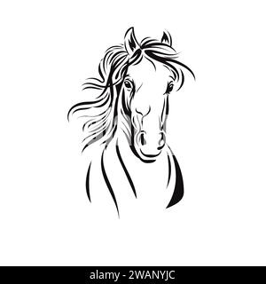 Einfaches Zeichen Pferd Kopf Sport Logo Vektor, Reitsport Vektor Illustration Stock Vektor