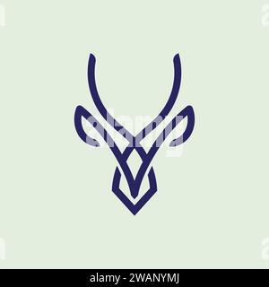 Abstrakter Gazelle Kopf geometrischer Vektor, Gazelle Tier Logo Icon Design Vorlage Stock Vektor
