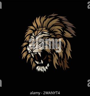 colorful tribal lion head attach vector illustration Stock Vektor