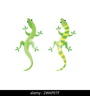 Gecko oder Eidechse Vektor-Illustration, Eidechse isolierte Tier-Illustration auf weißem Hintergrund. Illustration der Eidechse. Stock Vektor