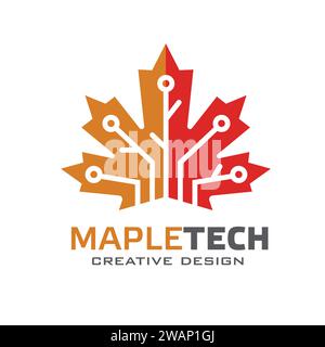 Kanadisches Tech-Vektor-Logo. Illustrationsdesign für digitale Medien Vektor-Logo-Vorlage Stock Vektor