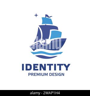 Segelboot Schiff Vektor Logo Illustration, Segelschiff Logo Stock Vektor