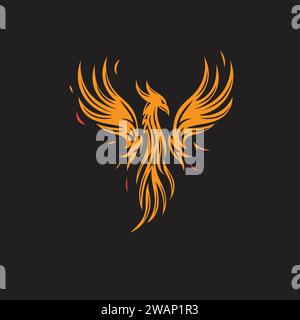 Phoenix-Logo der mythologischen Vogel-Vektor-Illustration Stock Vektor