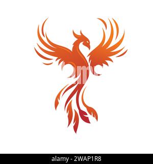 Phoenix-Logo der mythologischen Vogel-Vektor-Illustration Stock Vektor