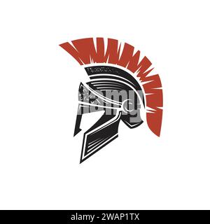 spartanischer Krieger Helm Logo Vektor Illustration Stock Vektor