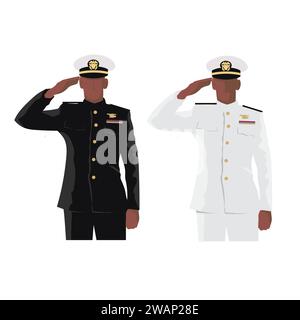 Armeesoldat Saluting Position Vektor Illustration, militärische Saluting Illustration Stock Vektor