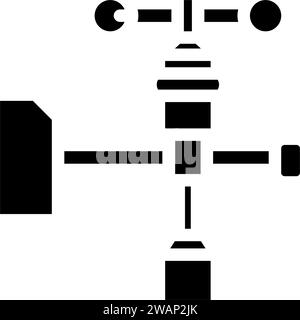 Messung der Glyphe der Windturbine Vektorgrafik Stock Vektor