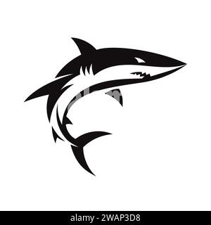 Abstrakter einfacher Hai-Logo-Vektor auf weißem Hintergrund Stock Vektor