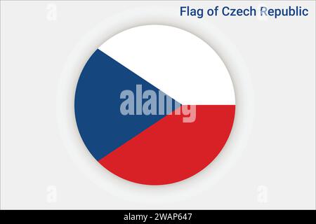 Hochdetaillierte Flagge der Tschechischen Republik. Nationale Flagge der Tschechischen Republik. Europa. 3D-Abbildung. Stock Vektor