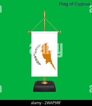 Hochdetaillierte Flagge Zyperns. Nationale zyprische Flagge. Europa. 3D-Abbildung. Stockfoto