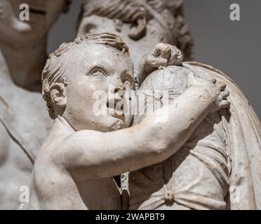 Gipsstatue: Hector und Andromache des Künstlers Giuseppe de Fabris - Stadtmuseum von Bassano del Grappa, Veneto, Italien, 16. Dezember 2023 Stockfoto