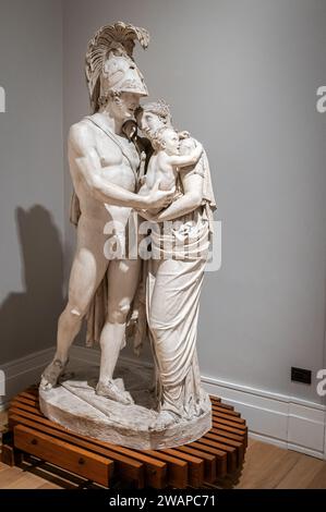 Gipsstatue: Hector und Andromache des Künstlers Giuseppe de Fabris - Stadtmuseum von Bassano del Grappa, Veneto, Italien, 16. Dezember 2023 Stockfoto