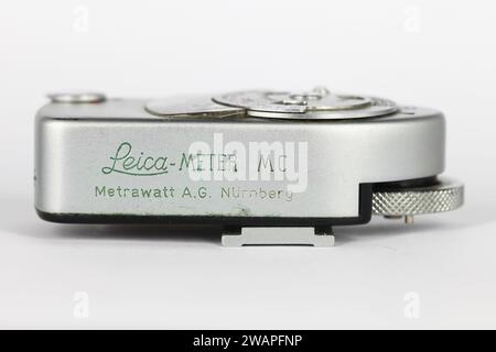 Original Leica Meter MC, kompatibel mit Leica M3 Messsucherkamera. Stockfoto