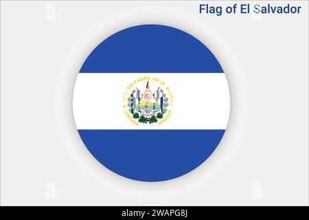 Hohe detaillierte Flagge von El Salvador. Nationale Flagge El Salvador. Nordamerika. 3D-Abbildung. Stock Vektor