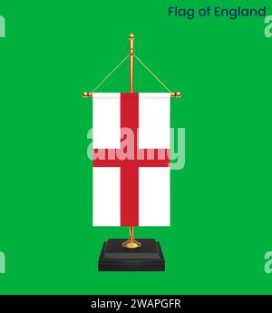 Detaillierte Flagge von England. Nationale englische Flagge. Europa. 3D-Abbildung. Stockfoto