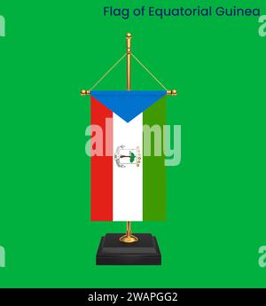 Hochdetaillierte Flagge von Äquatorialguinea. Nationale Flagge Äquatorialguineas. Afrika. Stockfoto