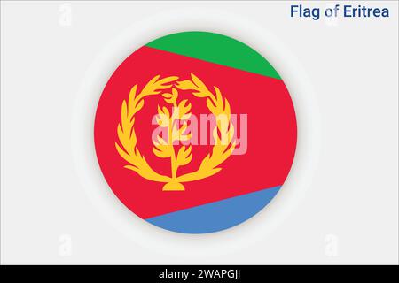 Detaillierte Flagge von Eritrea. Nationale Flagge Eritrea. Afrika. 3D-Abbildung. Stock Vektor